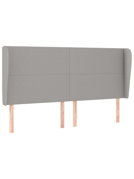 Čelo postele typu ušák světle šedé 203x23x118/128 cm textil