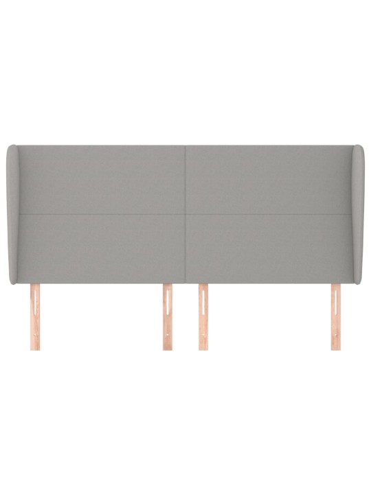 Čelo postele typu ušák světle šedé 203x23x118/128 cm textil