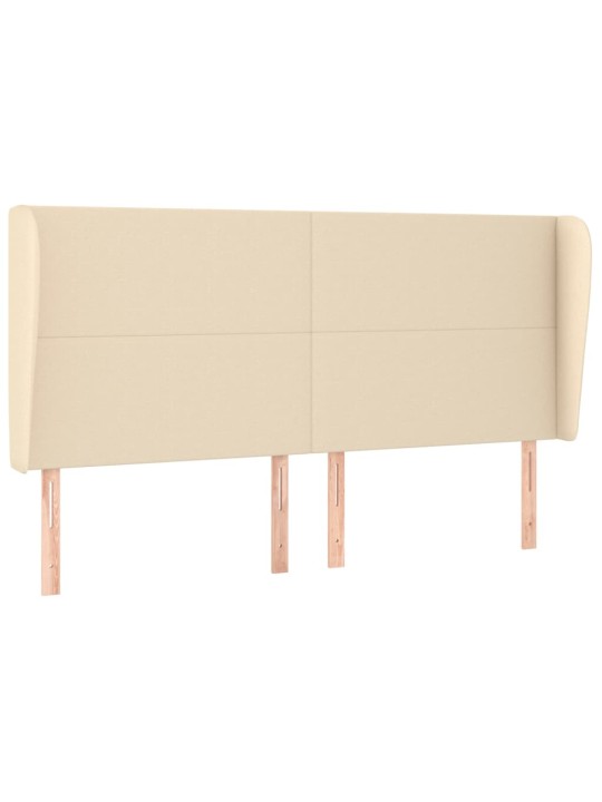 Čelo postele typu ušák krémové 203x23x118/128 cm textil