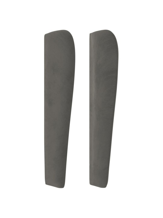 Čelo postele typu ušák tmavě šedé 83 x 23 x 118/128 cm samet