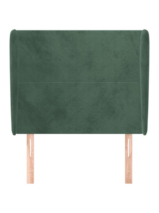 Čelo postele typu ušák tmavě zelené 83 x 23 x 118/128 cm samet