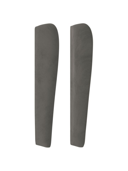 Čelo postele typu ušák tmavě šedé 93x23x118/128 cm samet
