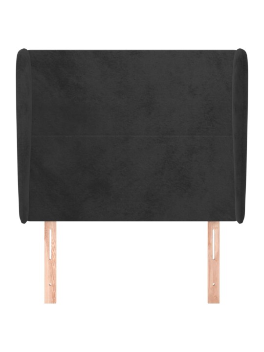 Čelo postele typu ušák černé 103x23x118/128 cm samet