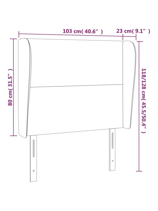 Čelo postele typu ušák tmavě zelená 103x23x118/128 cm samet