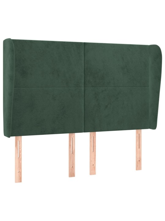 Čelo postele typu ušák tmavě šedé 147x23x118/128 cm samet