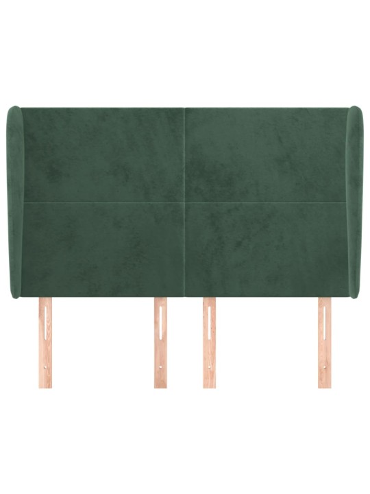 Čelo postele typu ušák tmavě šedé 147x23x118/128 cm samet