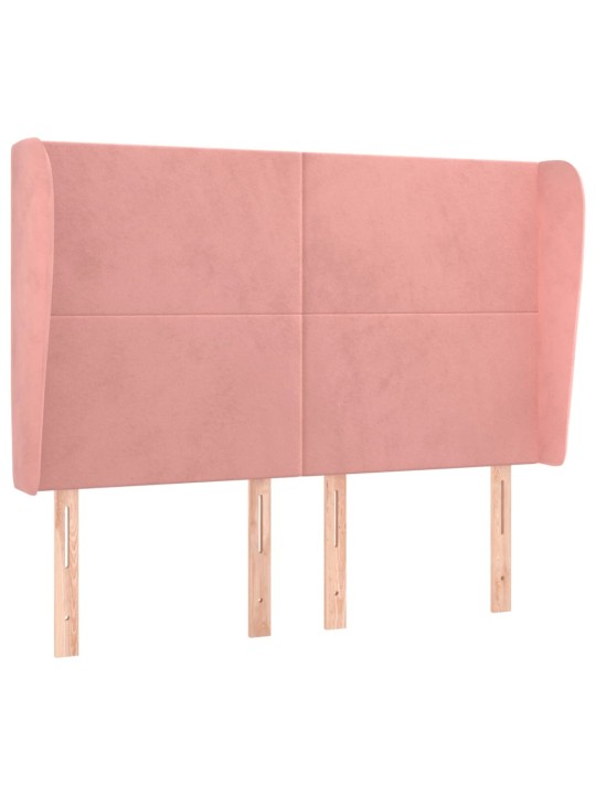 Čelo postele typu ušák růžové 147x23x118/128 cm samet