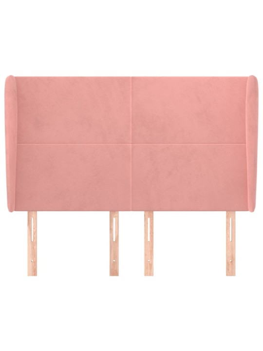 Čelo postele typu ušák růžové 147x23x118/128 cm samet
