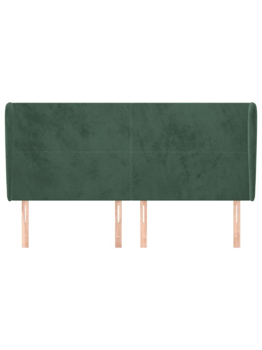 Čelo postele typu ušák tmavě zelená 163x23x118/128 cm samet