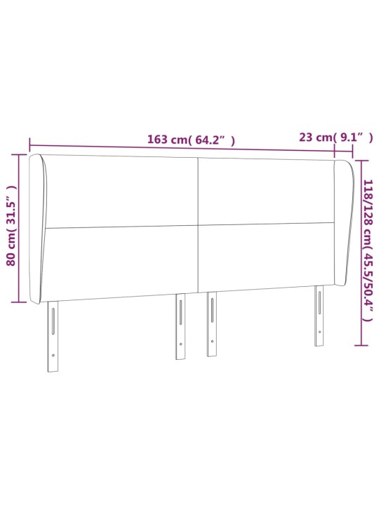 Čelo postele typu ušák tmavě zelená 163x23x118/128 cm samet