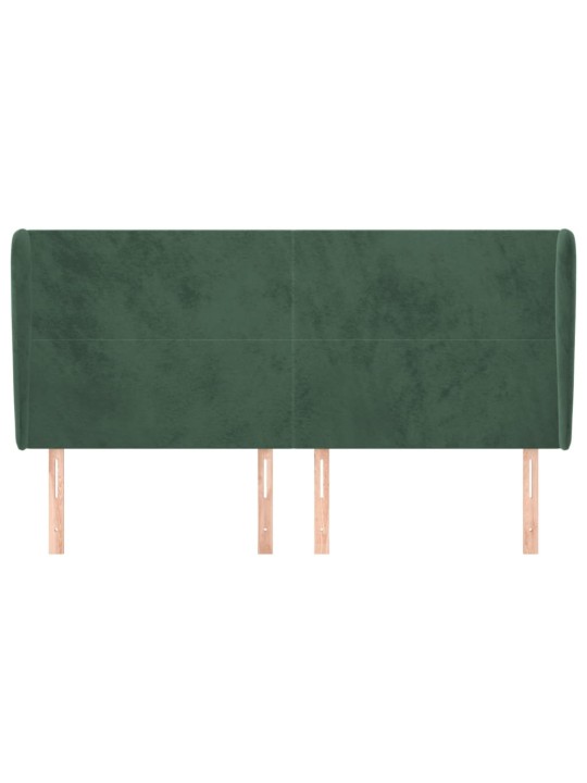 Čelo postele typu ušák tmavě zelená 183x23x118/128 cm samet