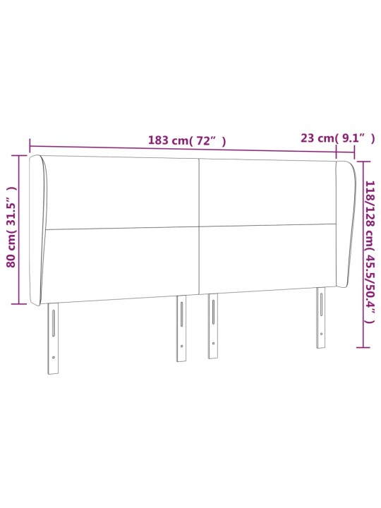 Čelo postele typu ušák tmavě zelená 183x23x118/128 cm samet