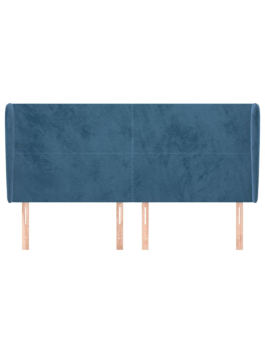Čelo postele typu ušák tmavě modrá 183x23x118/128 cm samet