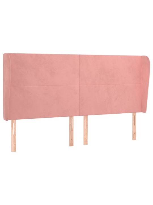 Čelo postele typu ušák růžová 183x23x118/128 cm samet