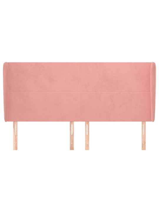 Čelo postele typu ušák růžová 183x23x118/128 cm samet