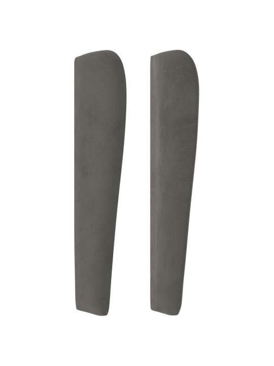 Čelo postele typu ušák tmavě šedé 203x23x118/128 cm samet