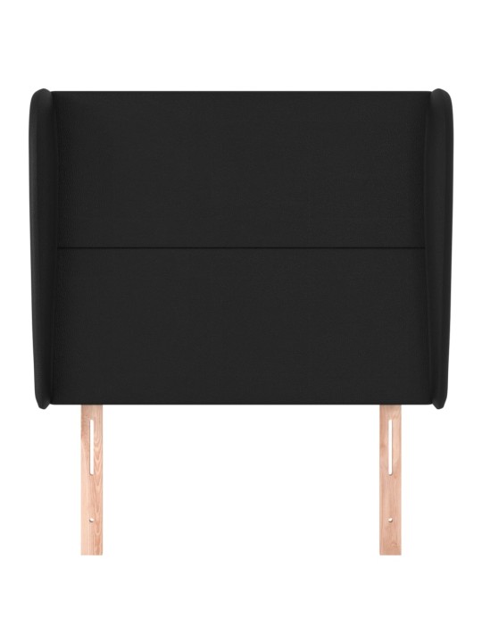 Čelo postele typu ušák černé 83 x 23 x 118/128 cm umělá kůže