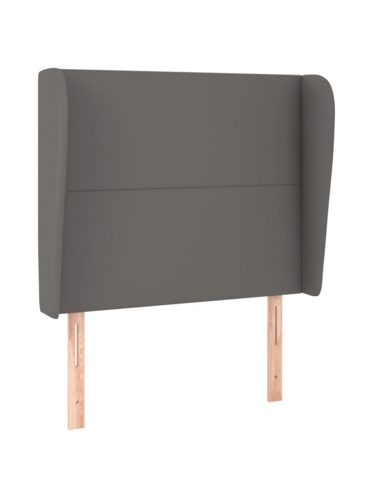Čelo postele typu ušák šedé 83 x 23 x 118/128 cm umělá kůže