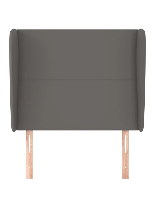 Čelo postele typu ušák šedé 83 x 23 x 118/128 cm umělá kůže