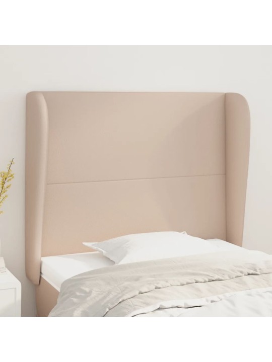 Čelo postele typu ušák cappuccino 83x23x118/128 cm umělá kůže