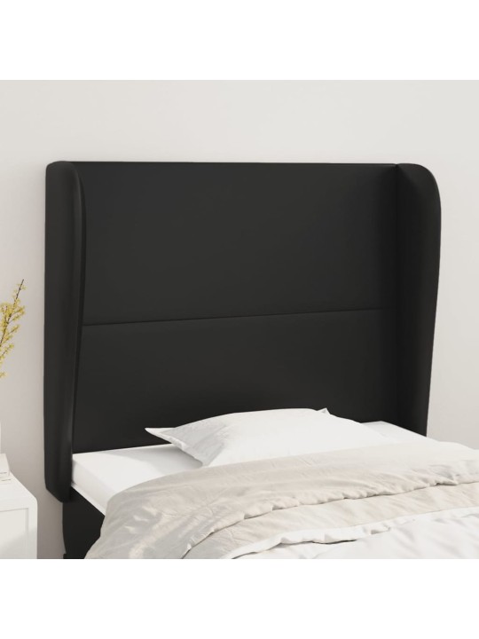 Čelo postele typu ušák černé 93x23x118/128 cm umělá kůže