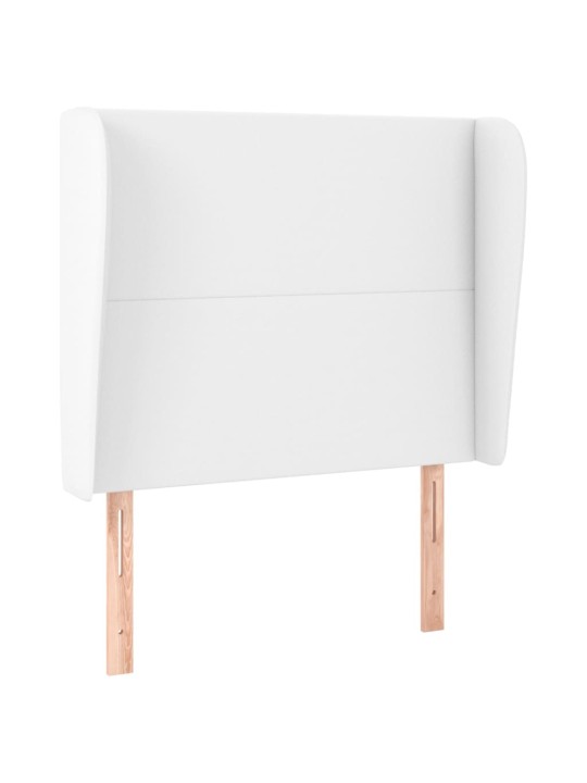 Čelo postele typu ušák bílé 93 x 23 x 118/128 cm umělá kůže