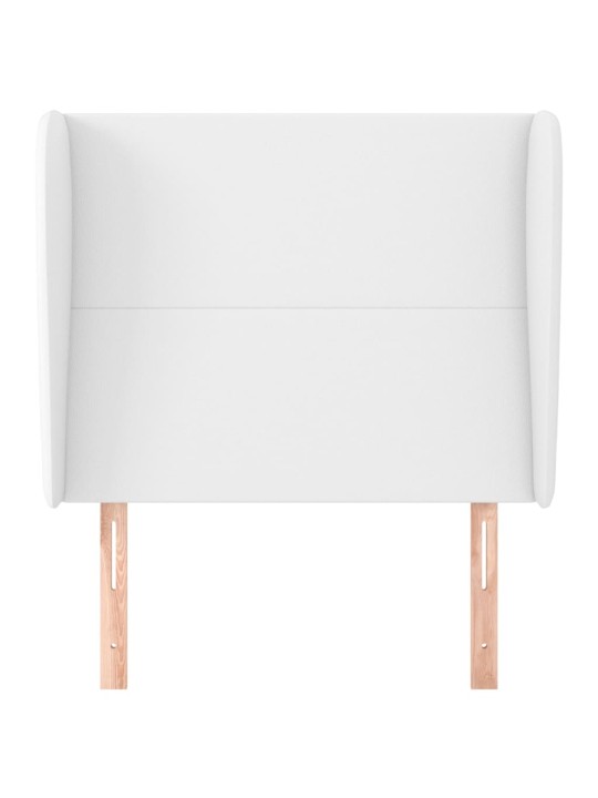 Čelo postele typu ušák bílé 93 x 23 x 118/128 cm umělá kůže