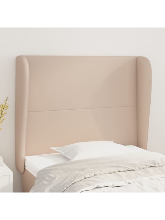 Čelo postele typu ušák cappuccino 93x23x118/128 cm umělá kůže