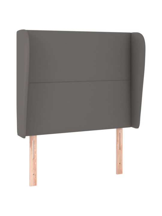 Čelo postele typu ušák tmavě šedé 103x23x118/128 cm umělá kůže