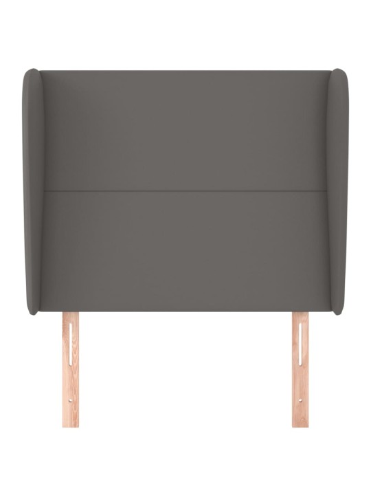 Čelo postele typu ušák tmavě šedé 103x23x118/128 cm umělá kůže