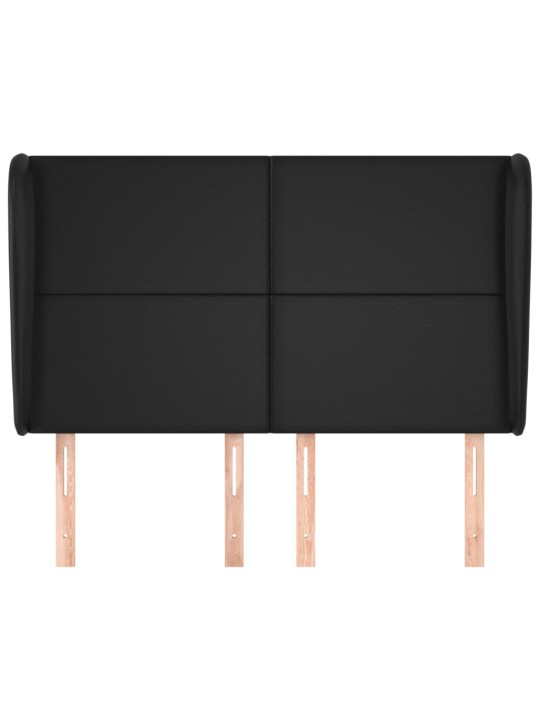 Čelo postele typu ušák černé 147x23x118/128 cm umělá kůže