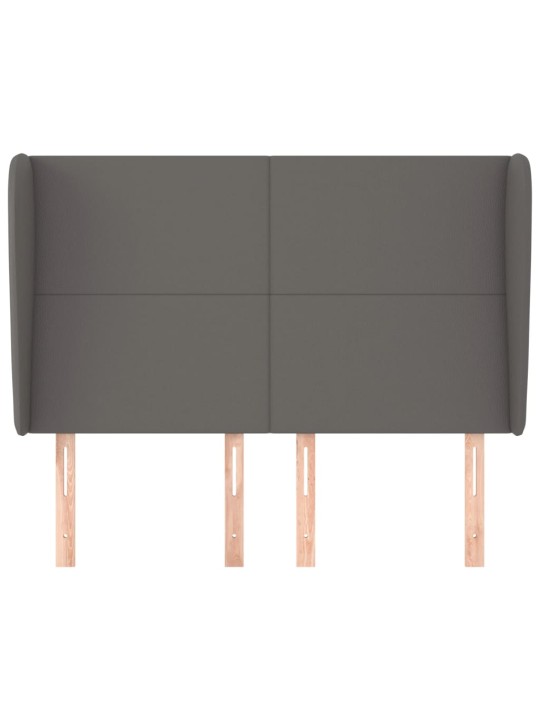 Čelo postele typu ušák tmavě šedé 147x23x118/128 cm umělá kůže