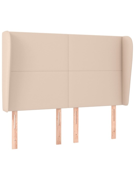 Čelo postele typu ušák cappuccino 147x23x118/128 cm umělá kůže
