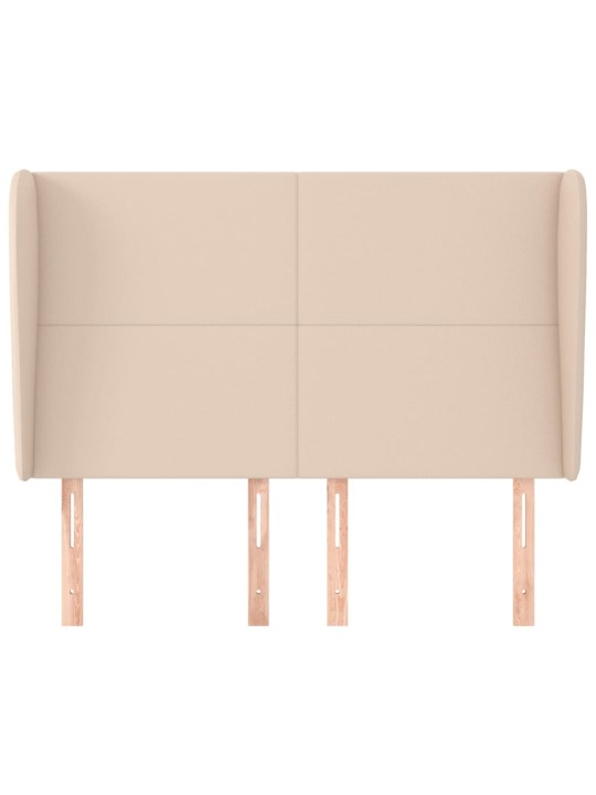 Čelo postele typu ušák cappuccino 147x23x118/128 cm umělá kůže