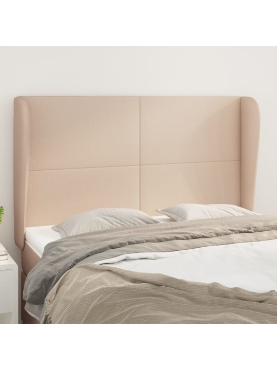 Čelo postele typu ušák cappuccino 147x23x118/128 cm umělá kůže