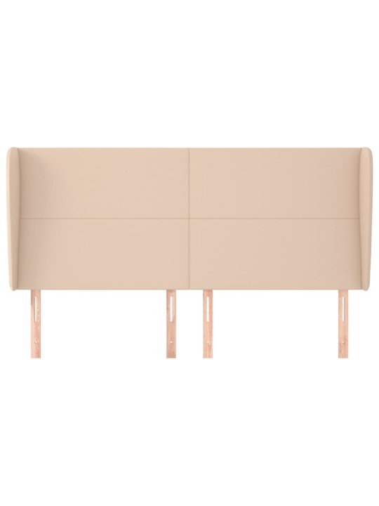 Čelo postele typu ušák cappuccino 163x23x118/128 cm umělá kůže
