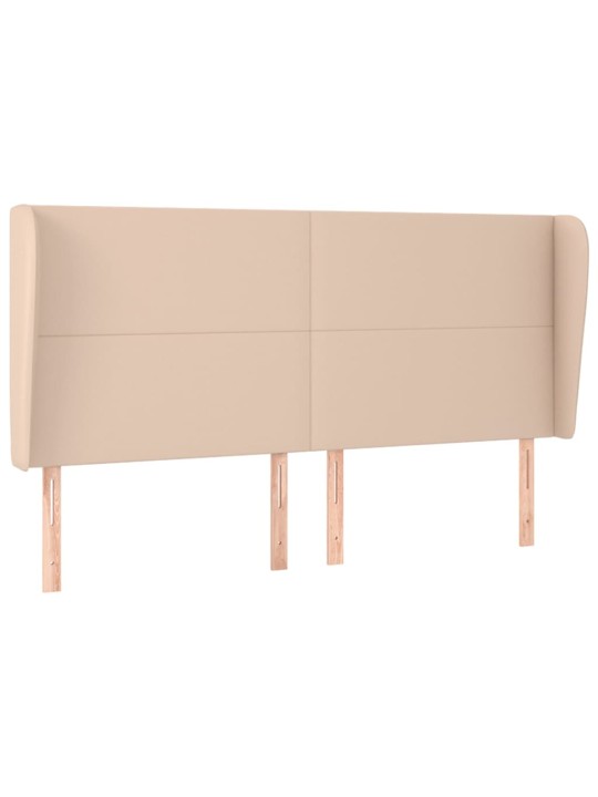 Čelo postele typu ušák cappuccino 183x23x118/128 cm umělá kůže