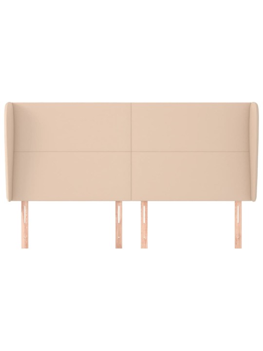Čelo postele typu ušák cappuccino 183x23x118/128 cm umělá kůže