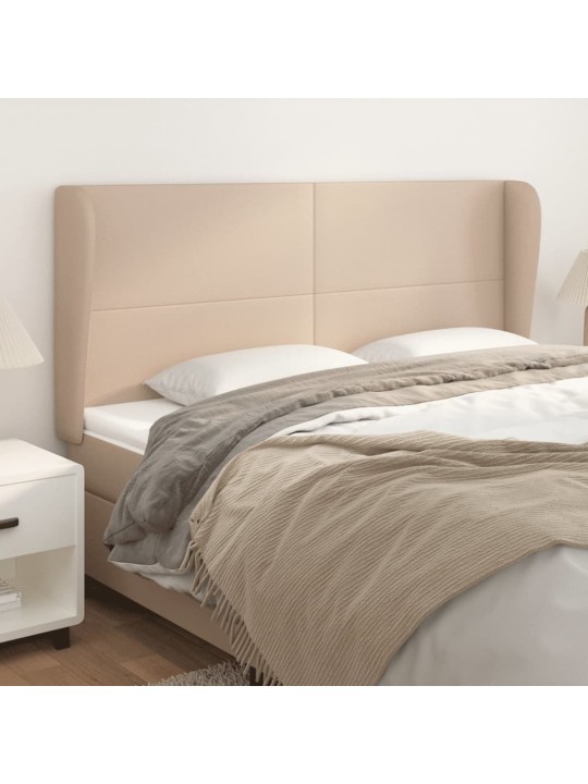 Čelo postele typu ušák cappuccino 183x23x118/128 cm umělá kůže