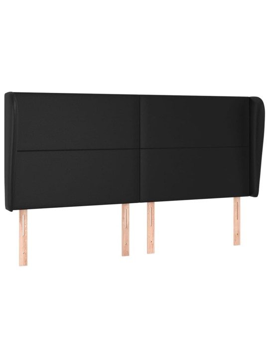 Čelo postele typu ušák černé 203x23x118/128 cm umělá kůže