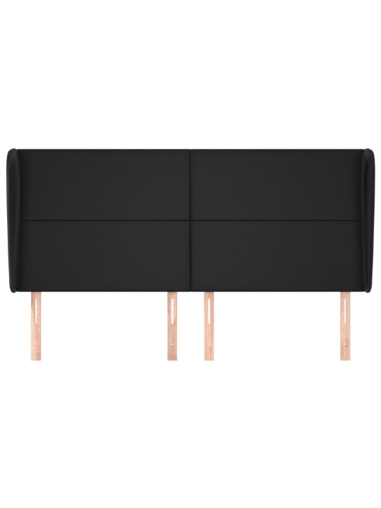 Čelo postele typu ušák černé 203x23x118/128 cm umělá kůže