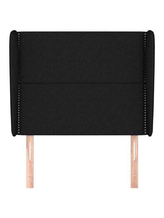 Čelo postele typu ušák černé 83 x 23 x 118/128 cm textil