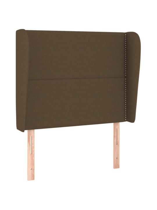 Čelo postele typu ušák tmavě hnědé 83 x 23 x 118/128 cm textil