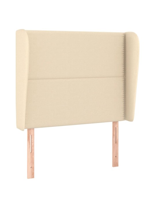 Čelo postele typu ušák krémové 83 x 23 x 118/128 cm textil