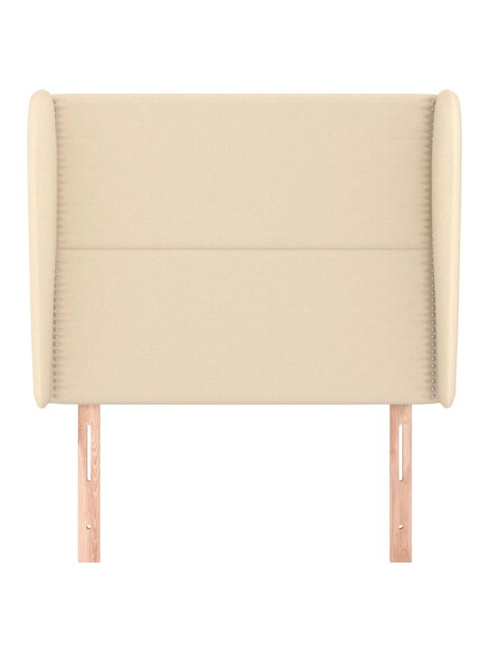 Čelo postele typu ušák krémové 83 x 23 x 118/128 cm textil