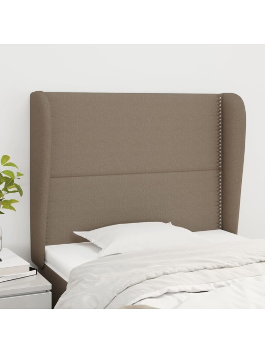 Čelo postele typu ušák taupe 93x23x118/128 cm textil