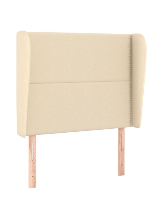 Čelo postele typu ušák krémové 93x23x118/128 cm textil