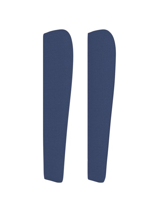 Čelo postele typu ušák modré 93x23x118/128 cm textil