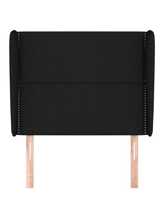 Čelo postele typu ušák černé 103x23x118/128 cm textil