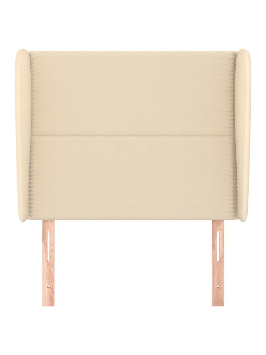 Čelo postele typu ušák krémové 103x23x118/128 cm textil